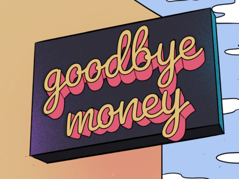 Neon sign: Goodbye Money