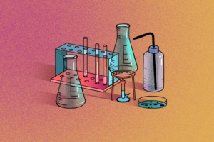 illustration of biotech lab equipment