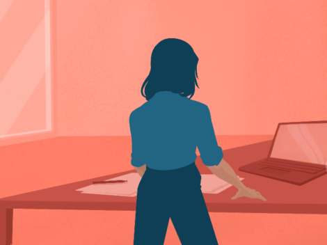 Illustration of woman at work.