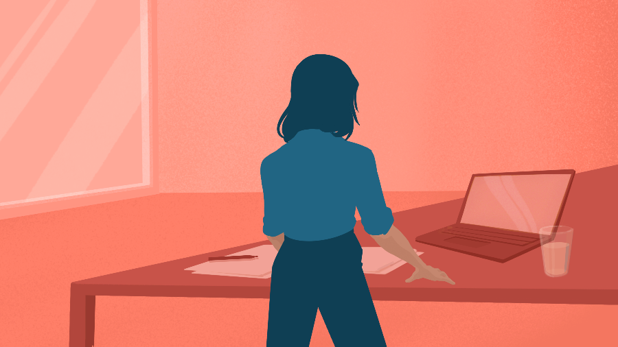 Illustration of woman at work.