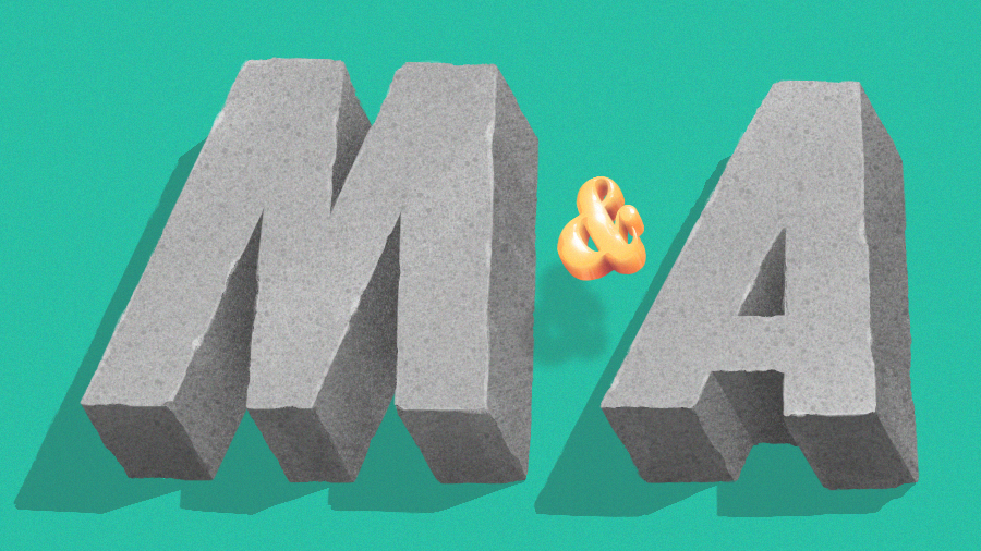 Illustration of M&A block letters.