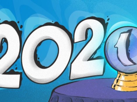 Illustration of 2021 with a crystal ball.