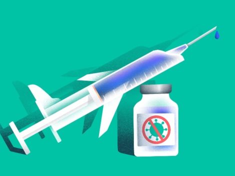 Illustration of hypodermic needle in the shape of an airplane.