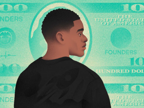 Illustration of a Black founder (male)