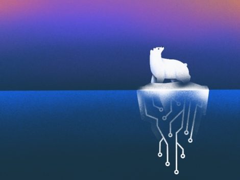 Illustration of polar bear on a shrinking iceberg. [Dom Guzman]