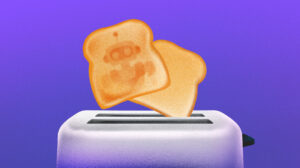 Illustration of toast with AI/Robot toasted in.