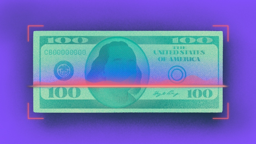 New one hundred 100 Dollar bill front side only 3D model 3D printable