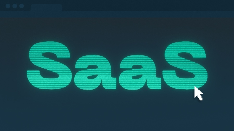 Illustration of letters SaaS (Software as a Service)