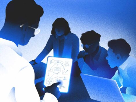 Illustration of an in-person meeting.