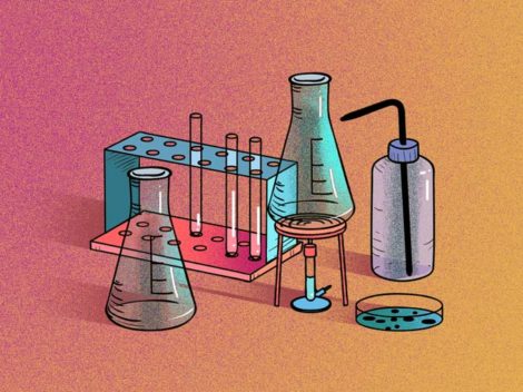Illustration of biotech lab equipment