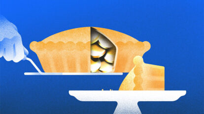 Illustration of money pie.