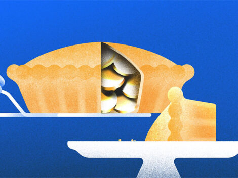 Illustration of money pie.