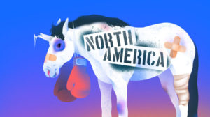 Illustration of injured unicorn for quarterly N.A.