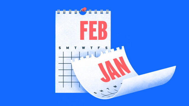 Jan Calendar page being torn off to make way for Feb. [Dom Guman]