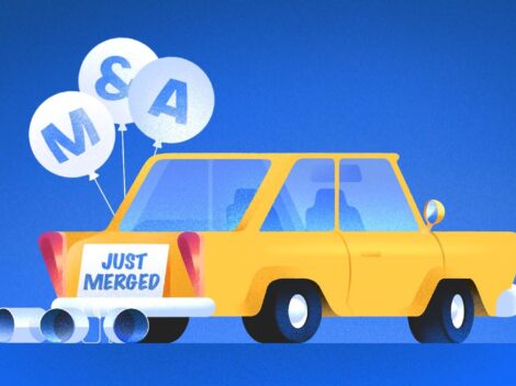Illustration of a Just Merged vehicle similar to Just Married
