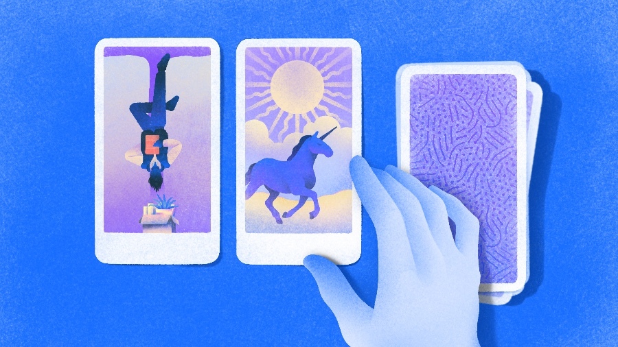 Illustration of Tarot cards - Laid Off Startup Founder graphic