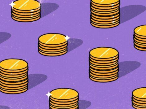 Illustration of stacked coins.