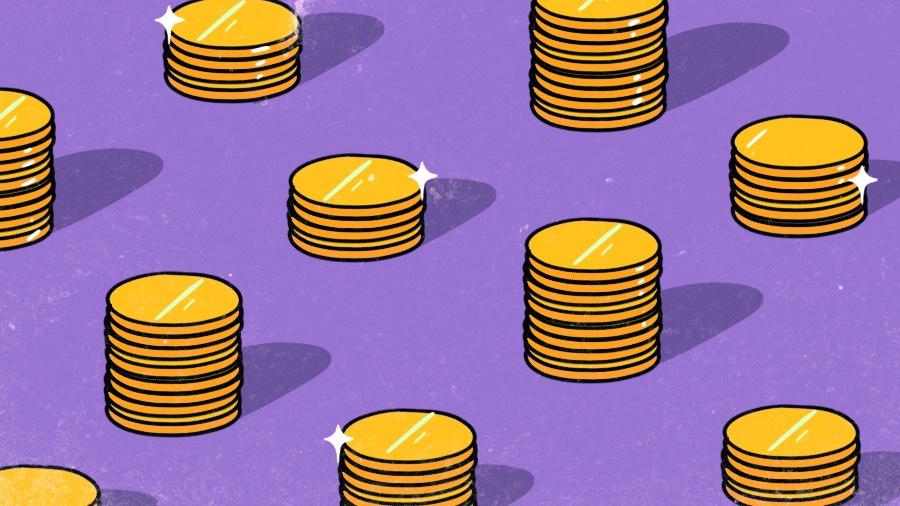 Illustration of stacked coins.