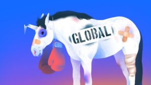 Illustration of injured unicorn for quarterly global.